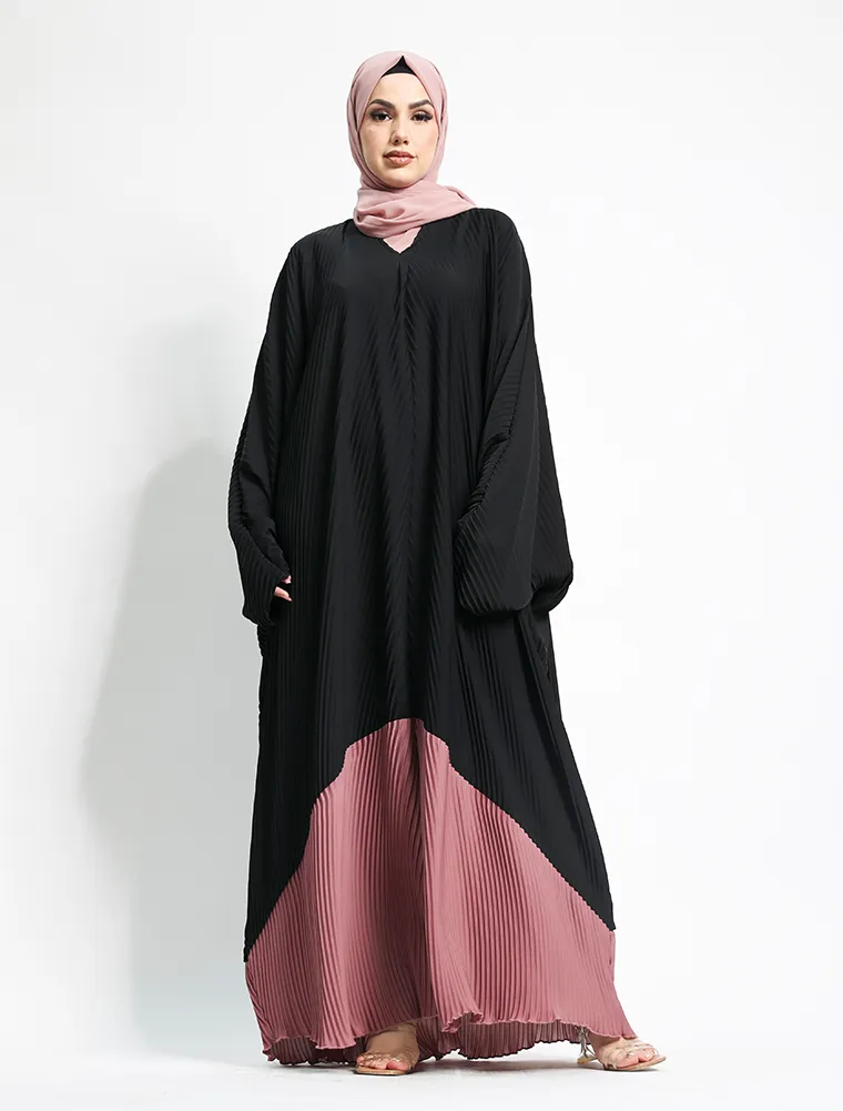 Rose Pleated Batwing